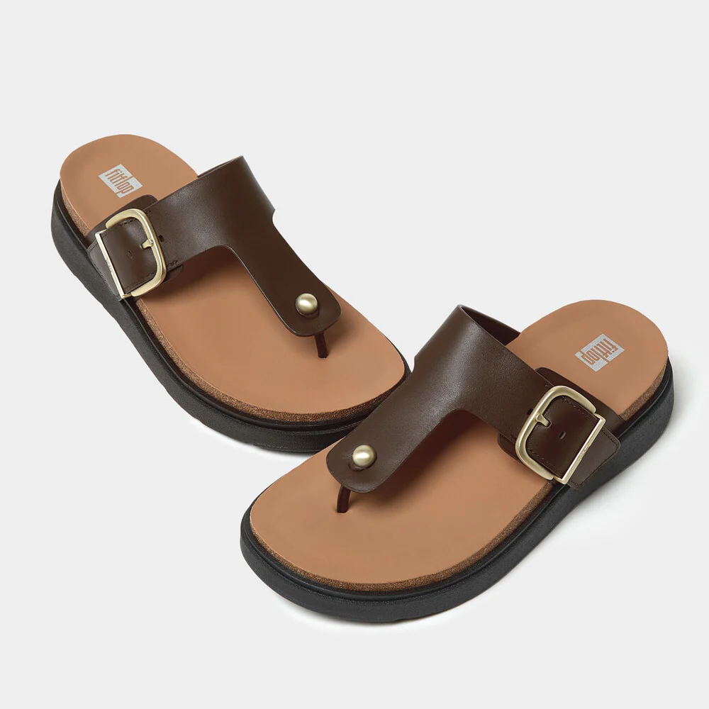 FITFLOP Gen-FF Buckle Leather Toe-Post Sandals (Women) - Image 7